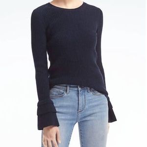 Banana Republic Cashmere Todd Duncan Ruffle Sleeve